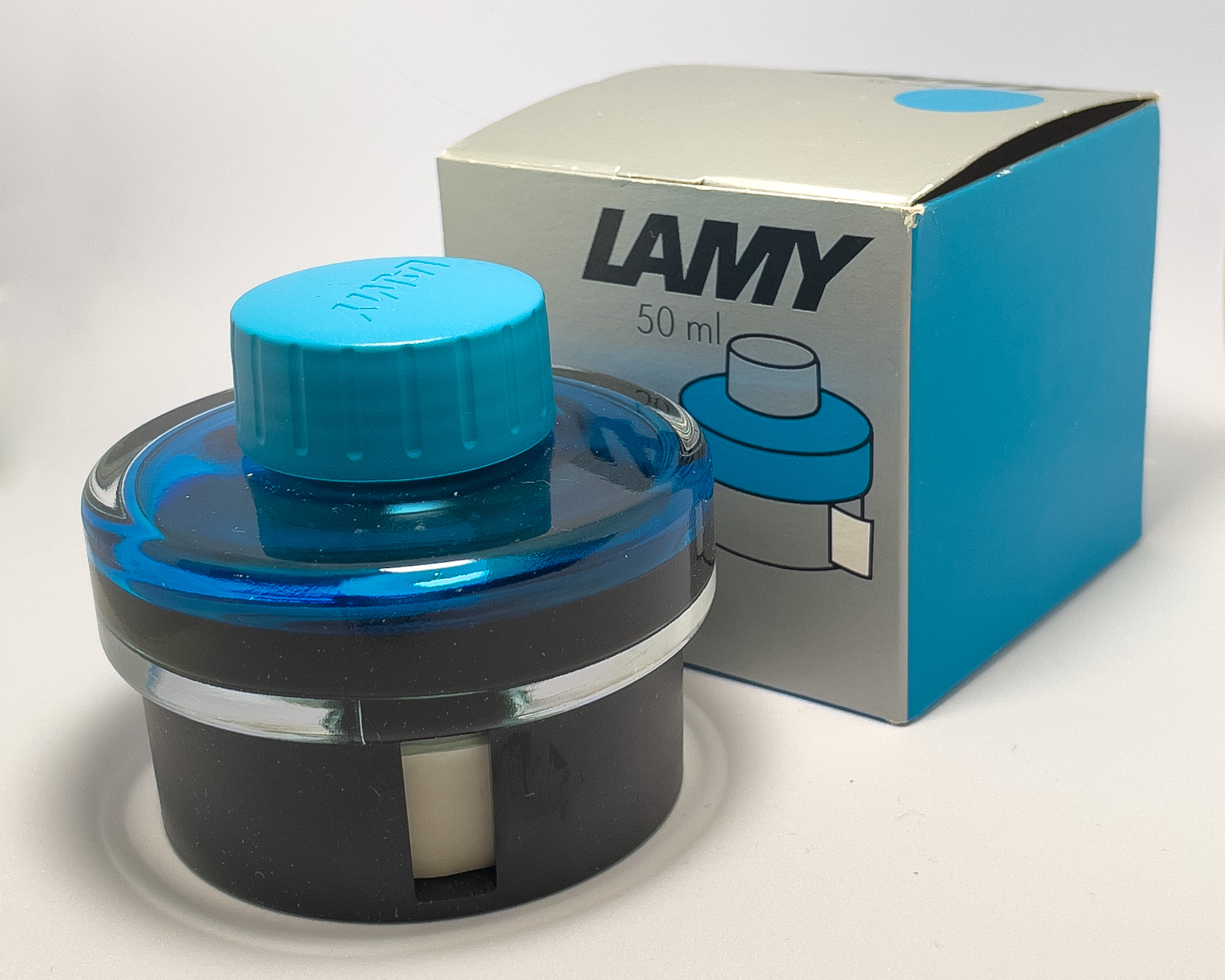 Lamy Pacific Blue ink bottle with box